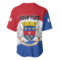 Personalised Saint Barthelemy Baseball Jersey Ouanalao Coat of Arms