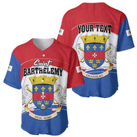Personalised Saint Barthelemy Baseball Jersey Ouanalao Coat of Arms