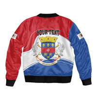 Personalised Saint Barthelemy Bomber Jacket Ouanalao Coat of Arms