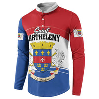 Personalised Saint Barthelemy Button Sweatshirt Ouanalao Coat of Arms