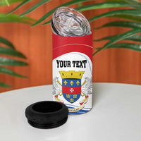 Personalised Saint Barthelemy 4 in 1 Can Cooler Tumbler Ouanalao Coat Of Arms