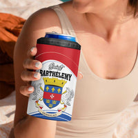 Personalised Saint Barthelemy 4 in 1 Can Cooler Tumbler Ouanalao Coat Of Arms