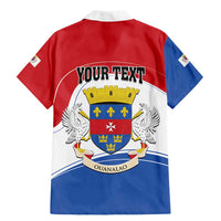 Personalised Saint Barthelemy Family Matching Mermaid Dress and Hawaiian Shirt Ouanalao Coat of Arms