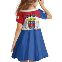 Personalised Saint Barthelemy Family Matching Off Shoulder Short Dress and Hawaiian Shirt Ouanalao Coat of Arms