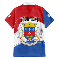 Personalised Saint Barthelemy Family Matching Puletasi and Hawaiian Shirt Ouanalao Coat of Arms
