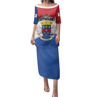 Personalised Saint Barthelemy Family Matching Puletasi and Hawaiian Shirt Ouanalao Coat of Arms