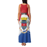 Personalised Saint Barthelemy Family Matching Tank Maxi Dress and Hawaiian Shirt Ouanalao Coat of Arms