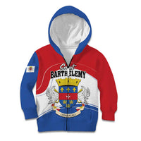 Personalised Saint Barthelemy Kid Hoodie Ouanalao Coat of Arms