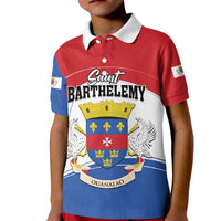 Personalised Saint Barthelemy Kid Polo Shirt Ouanalao Coat of Arms