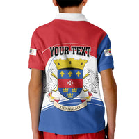 Personalised Saint Barthelemy Kid Polo Shirt Ouanalao Coat of Arms