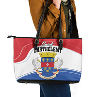 Saint Barthelemy Leather Tote Bag Ouanalao Coat of Arms