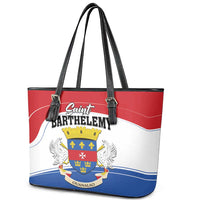 Saint Barthelemy Leather Tote Bag Ouanalao Coat of Arms