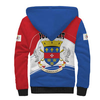 Personalised Saint Barthelemy Sherpa Hoodie Ouanalao Coat of Arms