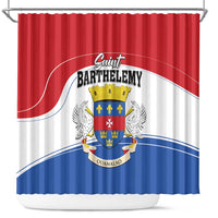 Saint Barthelemy Shower Curtain Ouanalao Coat of Arms