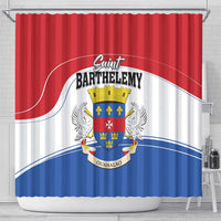 Saint Barthelemy Shower Curtain Ouanalao Coat of Arms