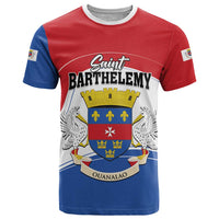 Personalised Saint Barthelemy T Shirt Ouanalao Coat of Arms