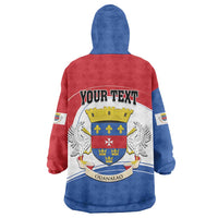 Personalised Saint Barthelemy Wearable Blanket Hoodie Ouanalao Coat of Arms