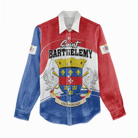Personalised Saint Barthelemy Women Casual Shirt Ouanalao Coat of Arms