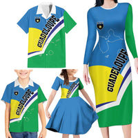 Personalised Guadeloupe Family Matching Long Sleeve Bodycon Dress and Hawaiian Shirt Gwadloup Simple Style