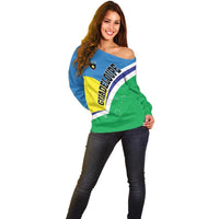 Personalised Guadeloupe Off Shoulder Sweater Gwadloup Simple Style