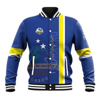 Personalised Curacao Baseball Jacket Pais Korsou Coat of Arms