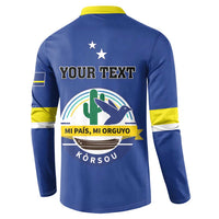 Personalised Curacao Button Sweatshirt Pais Korsou Coat of Arms