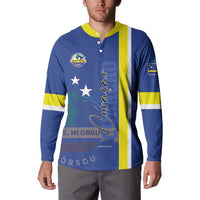 Personalised Curacao Button Sweatshirt Pais Korsou Coat of Arms