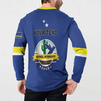 Personalised Curacao Button Sweatshirt Pais Korsou Coat of Arms
