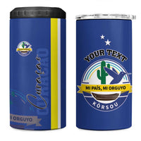 Personalised Curacao 4 in 1 Can Cooler Tumbler Pais Korsou Coat of Arms