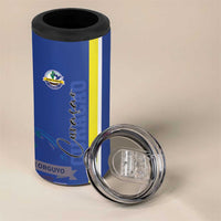 Personalised Curacao 4 in 1 Can Cooler Tumbler Pais Korsou Coat of Arms