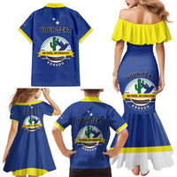 Personalised Curacao Family Matching Mermaid Dress and Hawaiian Shirt Pais Korsou Coat of Arms