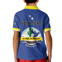 Personalised Curacao Kid Polo Shirt Pais Korsou Coat of Arms