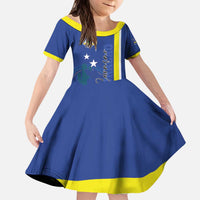Personalised Curacao Kid Short Sleeve Dress Pais Korsou Coat of Arms