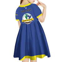 Personalised Curacao Kid Short Sleeve Dress Pais Korsou Coat of Arms