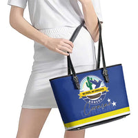 Curacao Leather Tote Bag Pais Korsou Coat of Arms