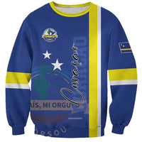 Personalised Curacao Sweatshirt Pais Korsou Coat of Arms