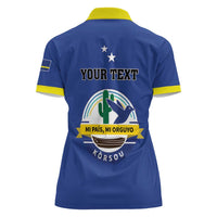 Personalised Curacao Women Polo Shirt Pais Korsou Coat of Arms