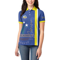 Personalised Curacao Women Polo Shirt Pais Korsou Coat of Arms