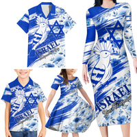 Israel Independence Day Family Matching Long Sleeve Bodycon Dress and Hawaiian Shirt Hoopoe Bird With Magen David - Wonder Print Shop