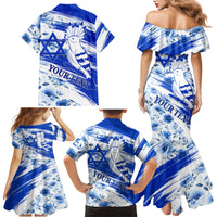 Israel Independence Day Family Matching Mermaid Dress and Hawaiian Shirt Hoopoe Bird With Magen David - Wonder Print Shop