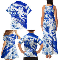 Israel Independence Day Family Matching Tank Maxi Dress and Hawaiian Shirt Hoopoe Bird With Magen David - Wonder Print Shop