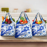 Israel Independence Day Grocery Bag Hoopoe Bird With Magen David