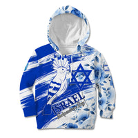 Israel Independence Day Kid Hoodie Hoopoe Bird With Magen David - Wonder Print Shop