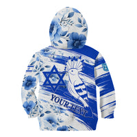 Israel Independence Day Kid Hoodie Hoopoe Bird With Magen David - Wonder Print Shop