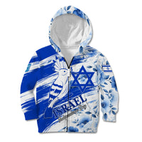 Israel Independence Day Kid Hoodie Hoopoe Bird With Magen David - Wonder Print Shop
