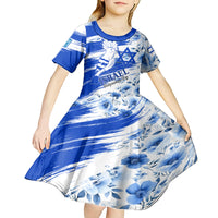 Israel Independence Day Kid Short Sleeve Dress Hoopoe Bird With Magen David - Wonder Print Shop