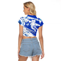 Israel Independence Day Raglan Cropped T Shirt Hoopoe Bird With Magen David - Wonder Print Shop