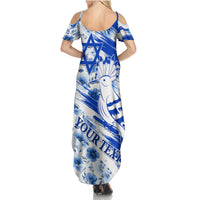Israel Independence Day Summer Maxi Dress Hoopoe Bird With Magen David - Wonder Print Shop