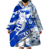Israel Independence Day Wearable Blanket Hoodie Hoopoe Bird With Magen David - Wonder Print Shop
