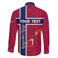 Norway Constitution Day Family Matching Off Shoulder Long Sleeve Dress and Hawaiian Shirt Norge Folk Pattern Flag Style - Wonder Print Shop